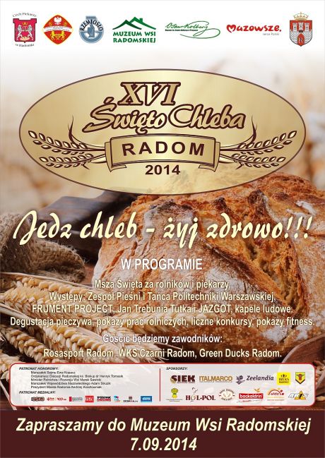 Informacje dla twórców i wystawców na XVI Święto Chleba 07.09.2014 roku